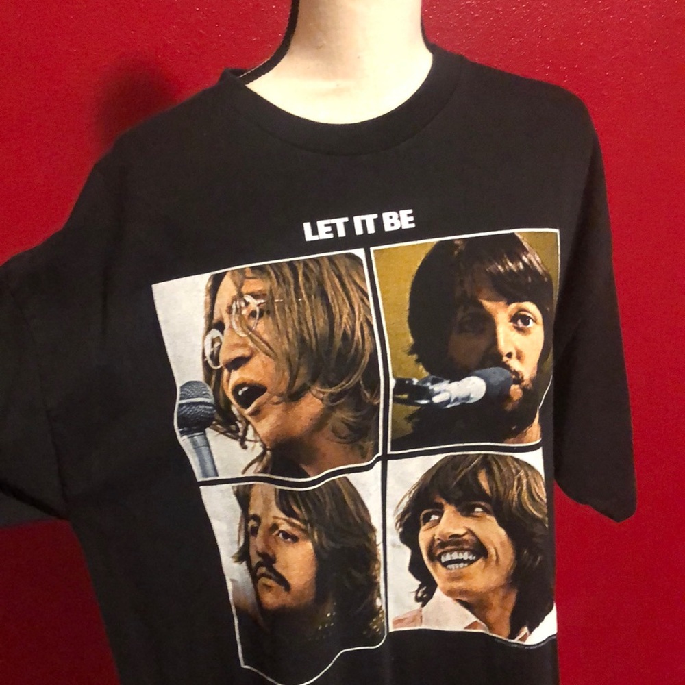 Vintage Collector item 2006 Beatles LET IT BE men’s t-shirt black sz ExLg. EUC!